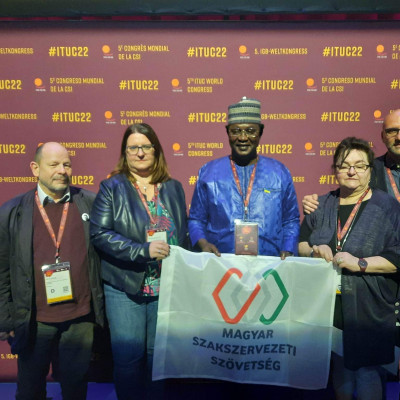 MASZSZ delegáció és Ayuba Wabba, az ITUC elnöke